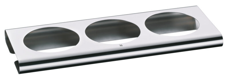 WMF Gestell (3 Ausschnitte), Edelstahl, Silber, 44,5x17,2x3cm