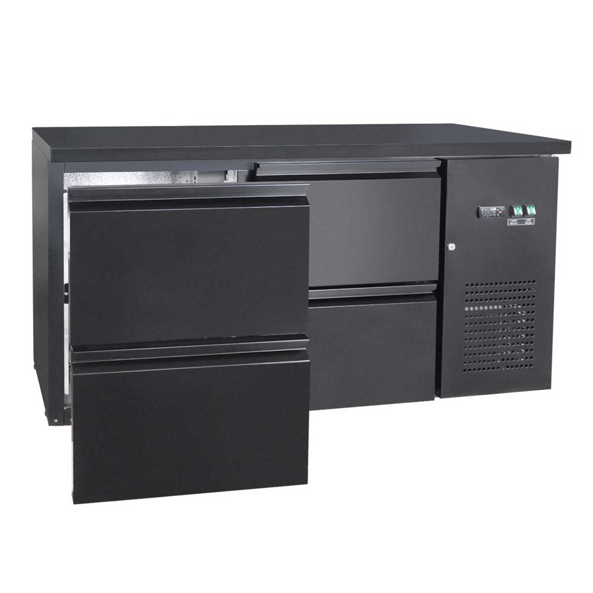 Vaiotec EASYLINE Barkühltisch schwarz / 4 Schubladen