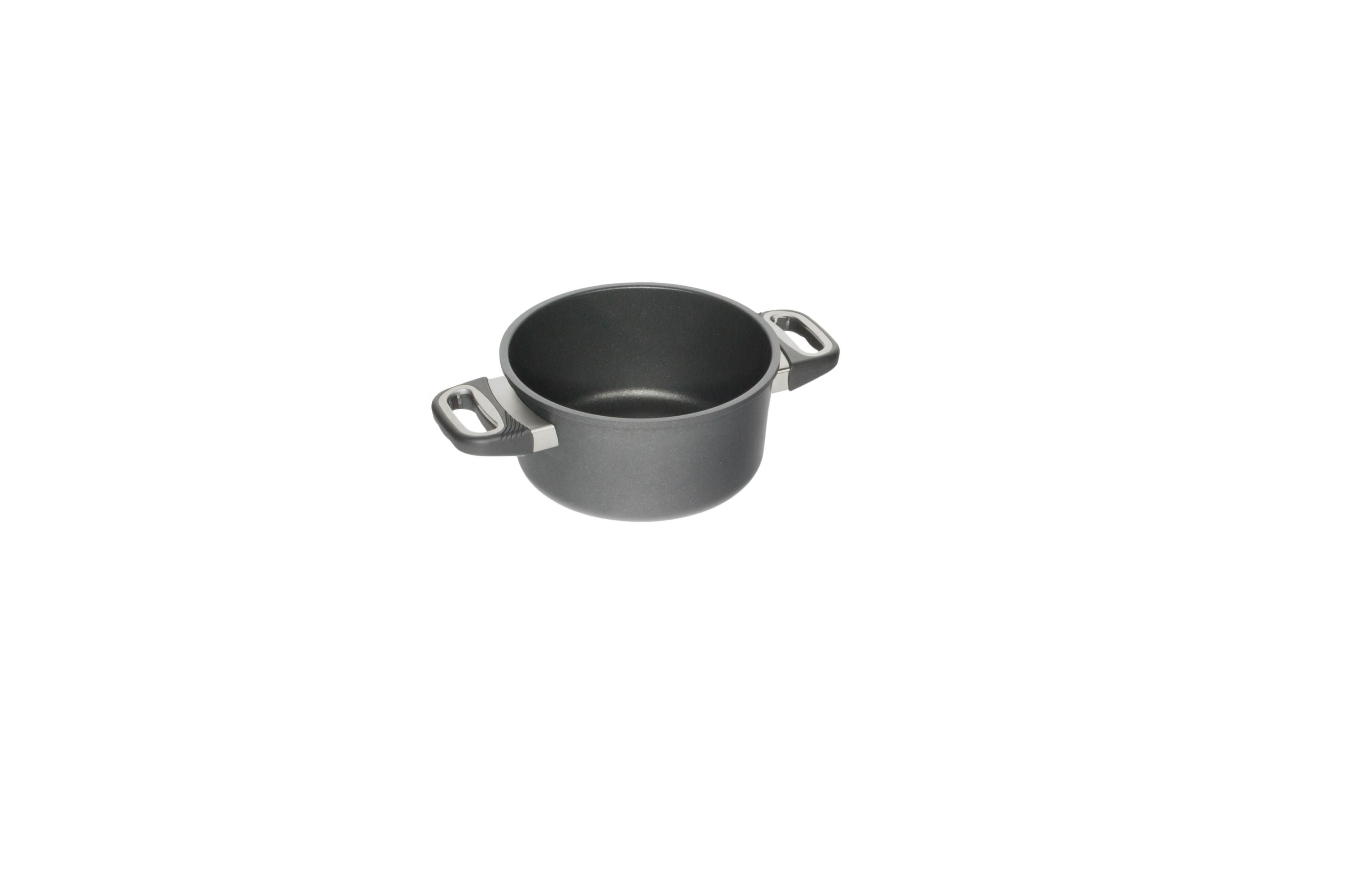 AMT Bratentopf (Mit Seitengriffen), Aluminiumguss, Schwarz, Durchmesser: 20-32cm, Höhe: 10-11cm