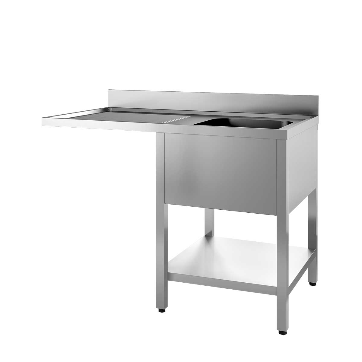 Vaiotec EASYLINE Spülcenter 600, 1 Becken rechts & Abtropffläche, inkl. Aufkantung, 1200x600x900mm