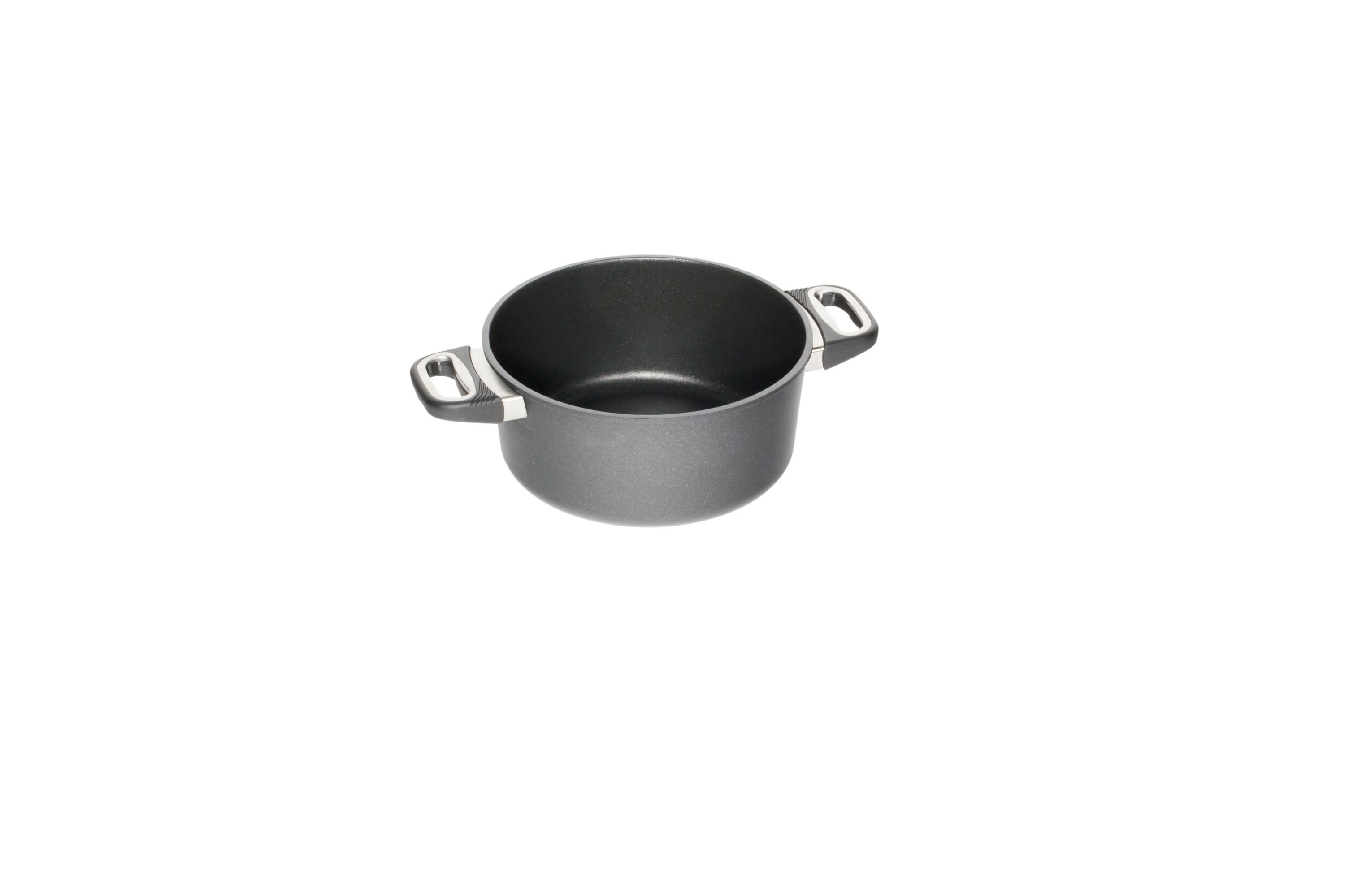 AMT Bratentopf (Mit Seitengriffen), Aluminiumguss, Schwarz, Durchmesser: 20-32cm, Höhe: 10-11cm