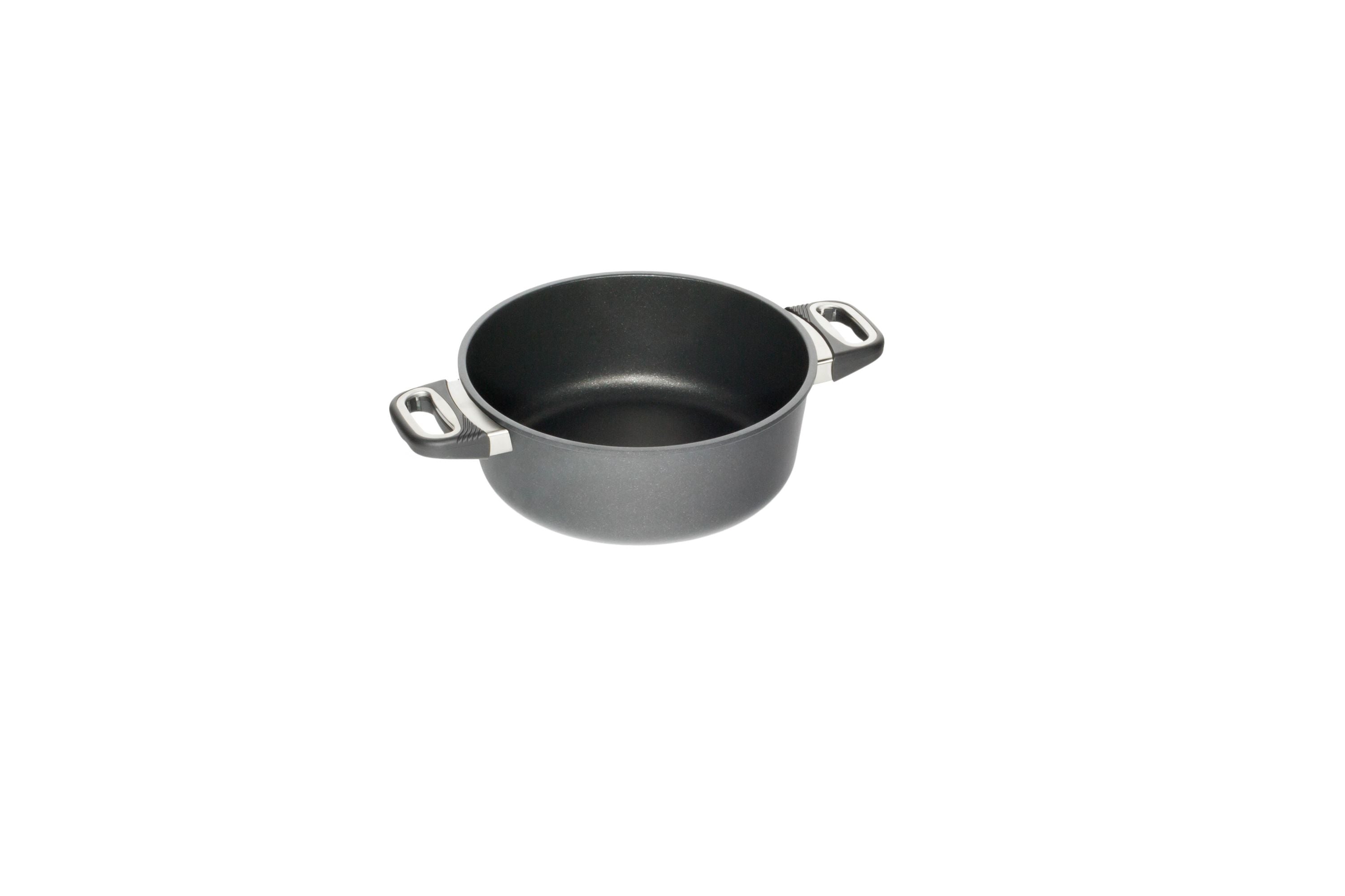 AMT Bratentopf (Mit Seitengriffen), Aluminiumguss, Schwarz, Durchmesser: 20-32cm, Höhe: 10-11cm
