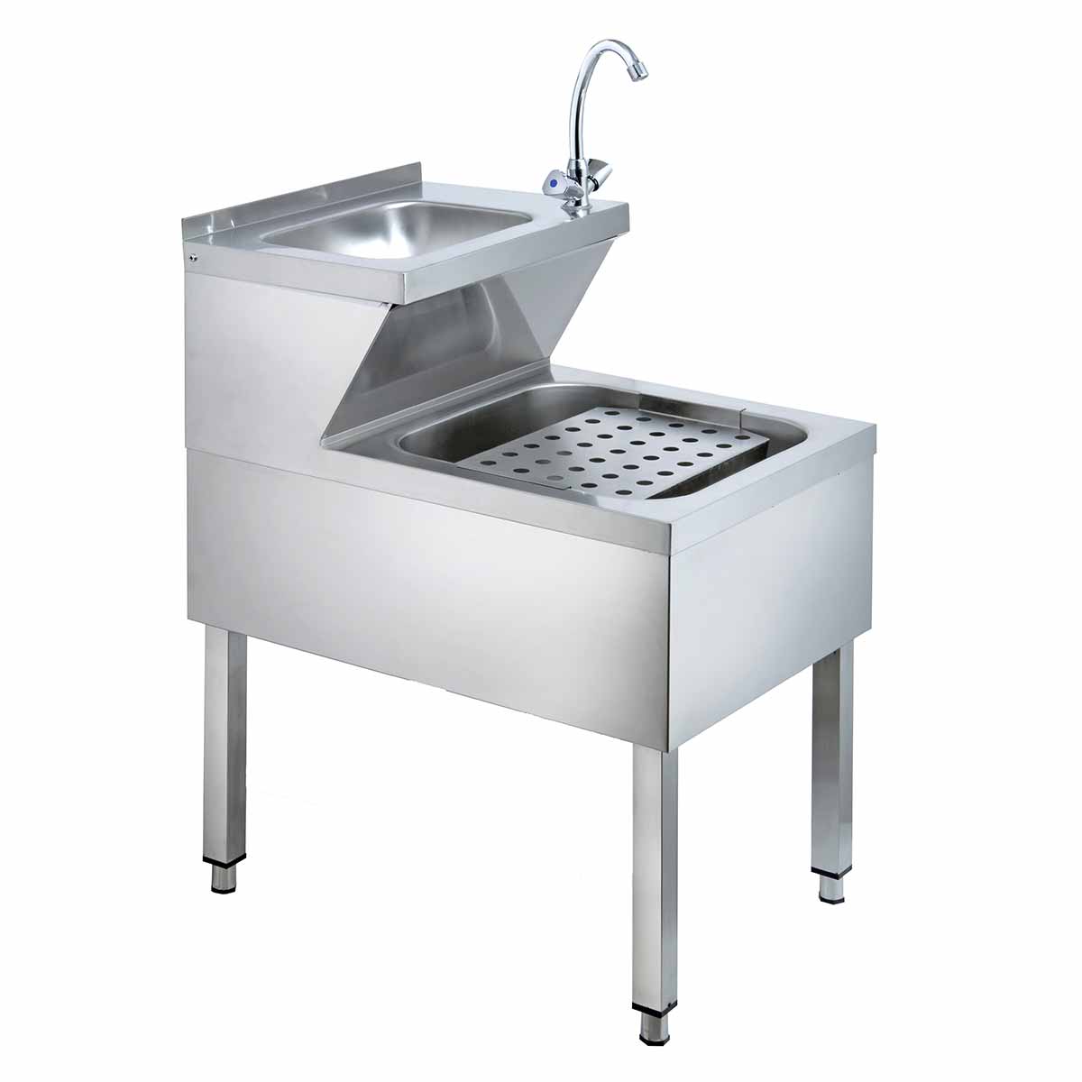 Vaiotec EASYLINE Handwasch-Ausgusskombination 600, inkl. Wasserhahn und Mischbatterie, 500x600x850mm