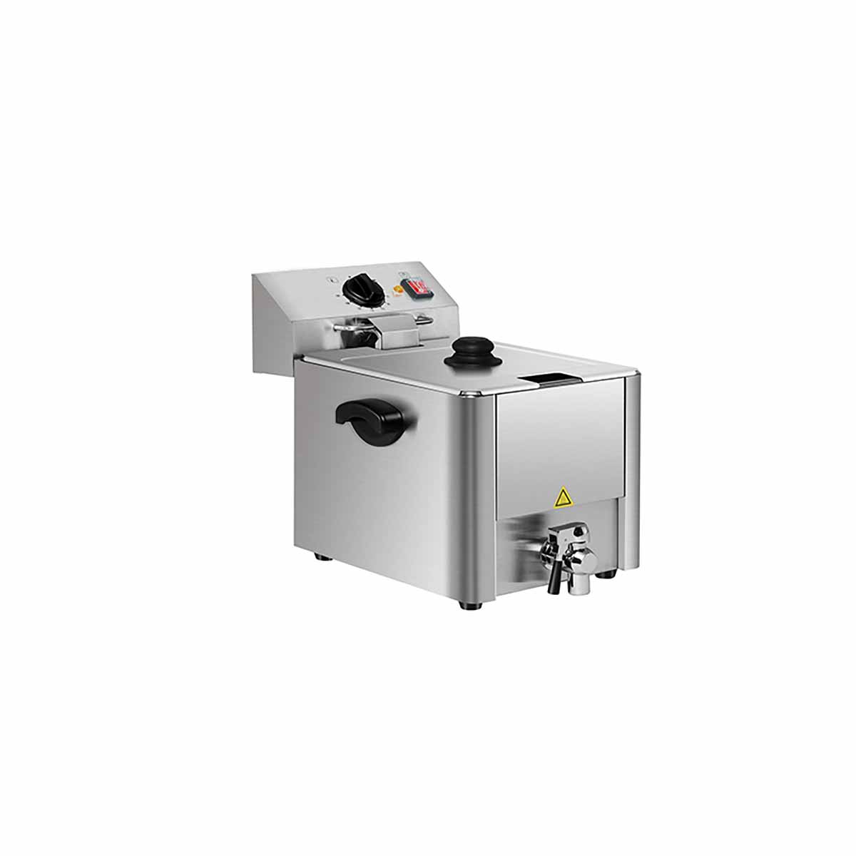 Vaiotec EASYLINE Elektro Fritteuse (1 Becken mit Ablasshahn), Edelstahl, 3,25kW, 230V, Inhalt: 8L, 313x568x386mm