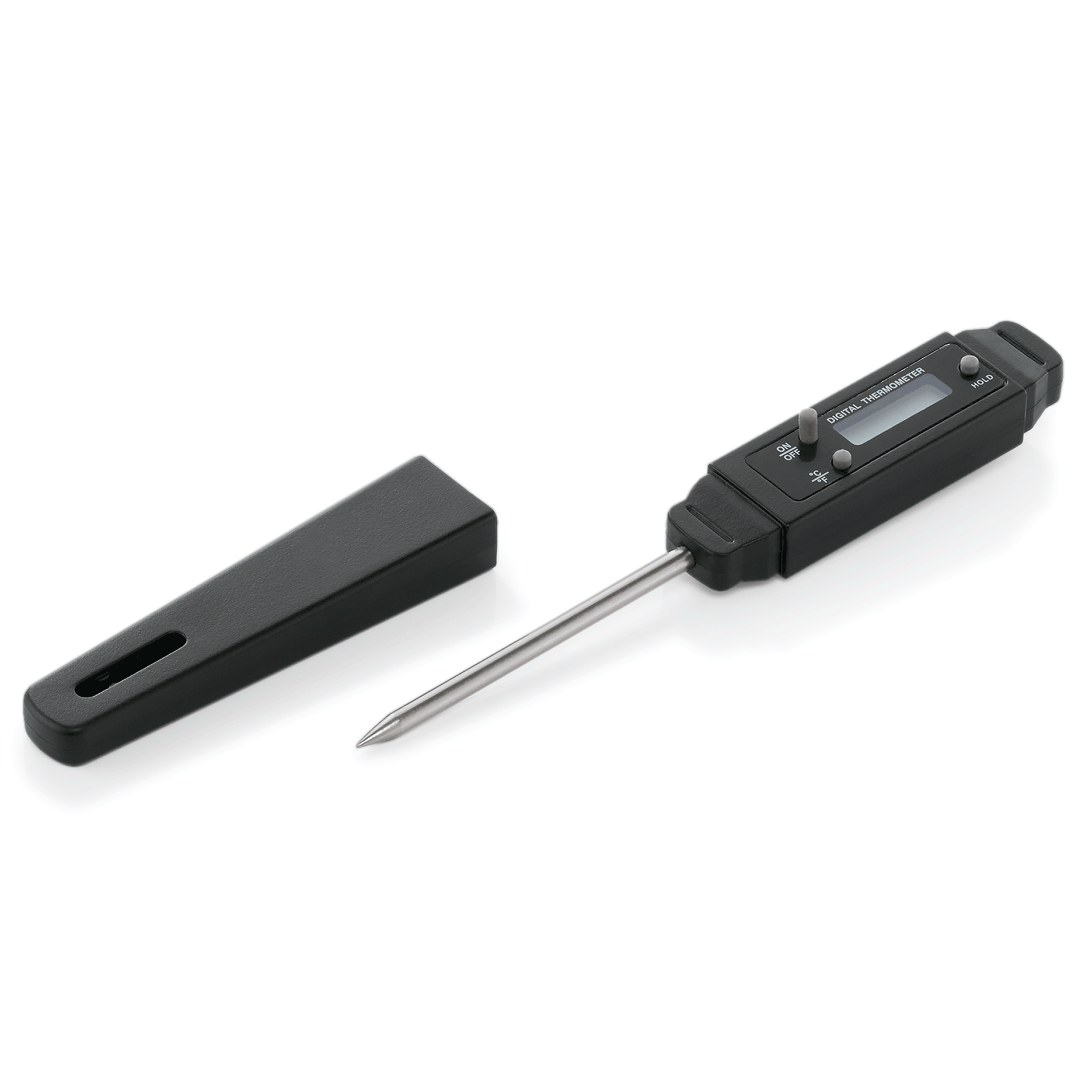 WAS Germany Digital Thermometer (Einstechtiefe: 7cm), Chromnickelstahl und Polycarbonat, Schwarz, Länge: 15cm (1030004)