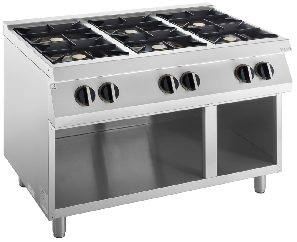 KBS Gas-Herd 6 Brenner 36 kW offener Unterbau