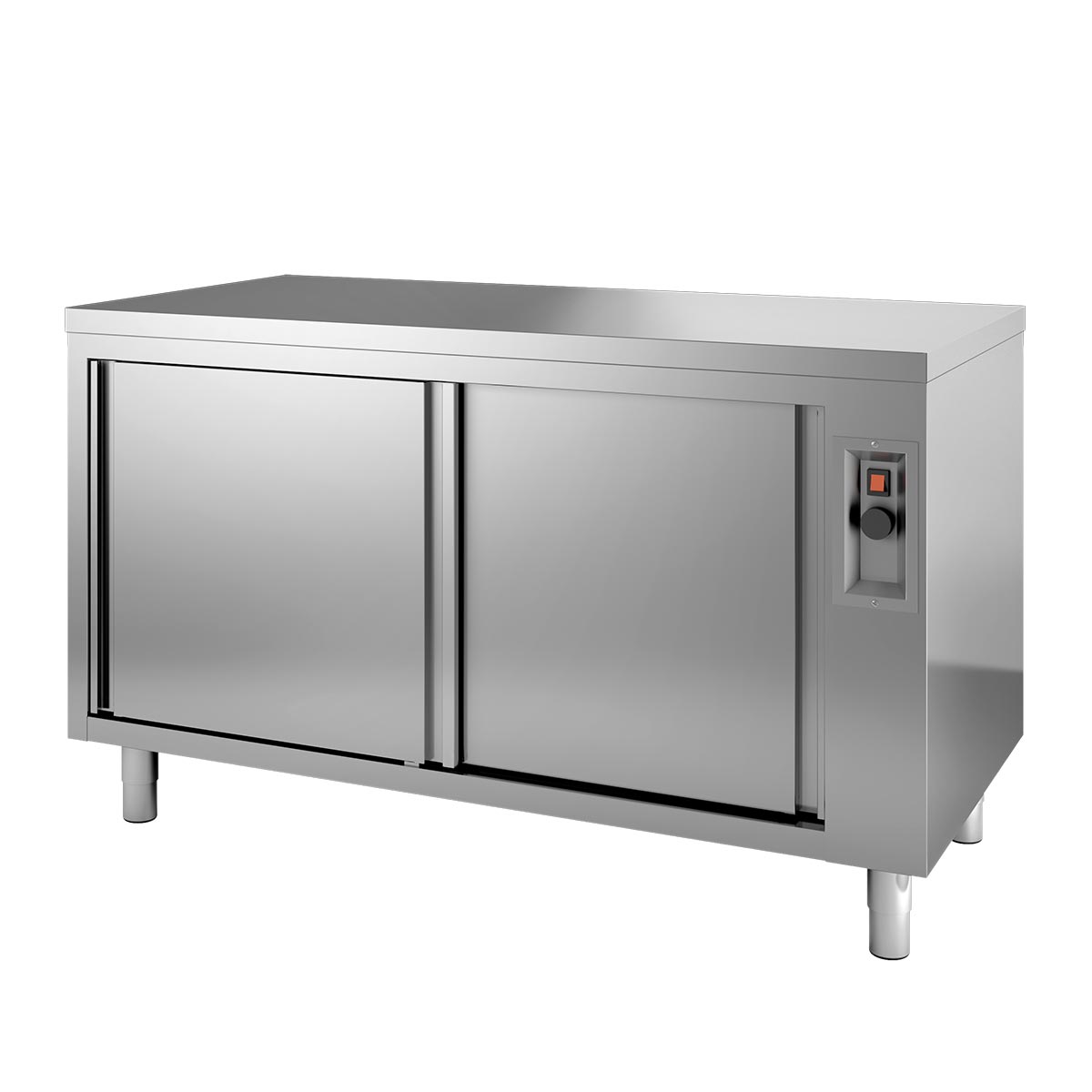 Vaiotec TOPLINE Wärmeschrank 600, 2 Schiebetüren, inkl. Grund- und Zwischenboden, 1800x600x900mm