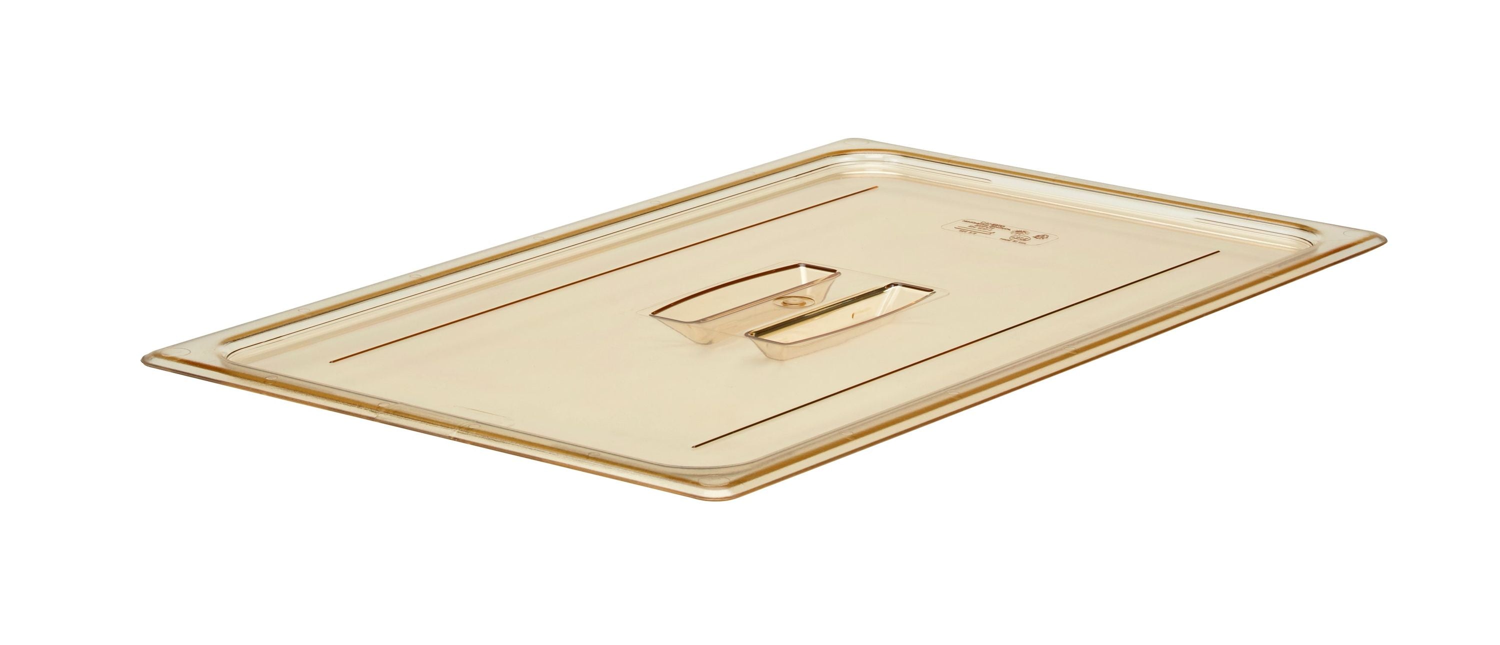 Cambro H-PAN™ Hitzebeständige Gastronorm GN-Behälter Flachdeckel mit Griff GN 1/1, Bernstein, 6 Stück im Karton - 10HPCH150