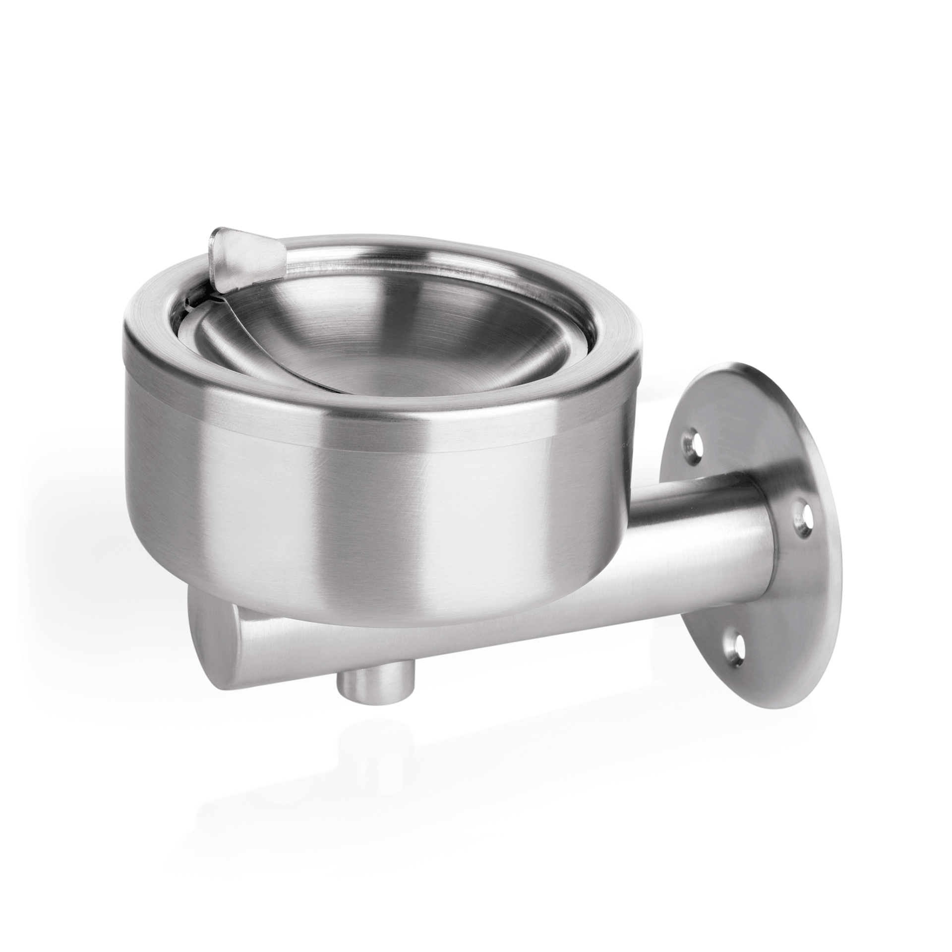 WAS Germany Wandascher mit Klappmechanismus, Chromnickelstahl, Silber, Durchmesser:12 cm (1117120)