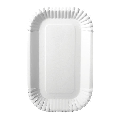 Papstar 6x 100 Schalen, Pappe "pure" eckig 15 cm x 23 cm x 2 cm weiss