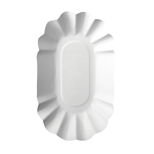 Papstar 4x 250 Schalen, Pappe "pure" oval 9 cm x 16 cm x 3 cm weiss