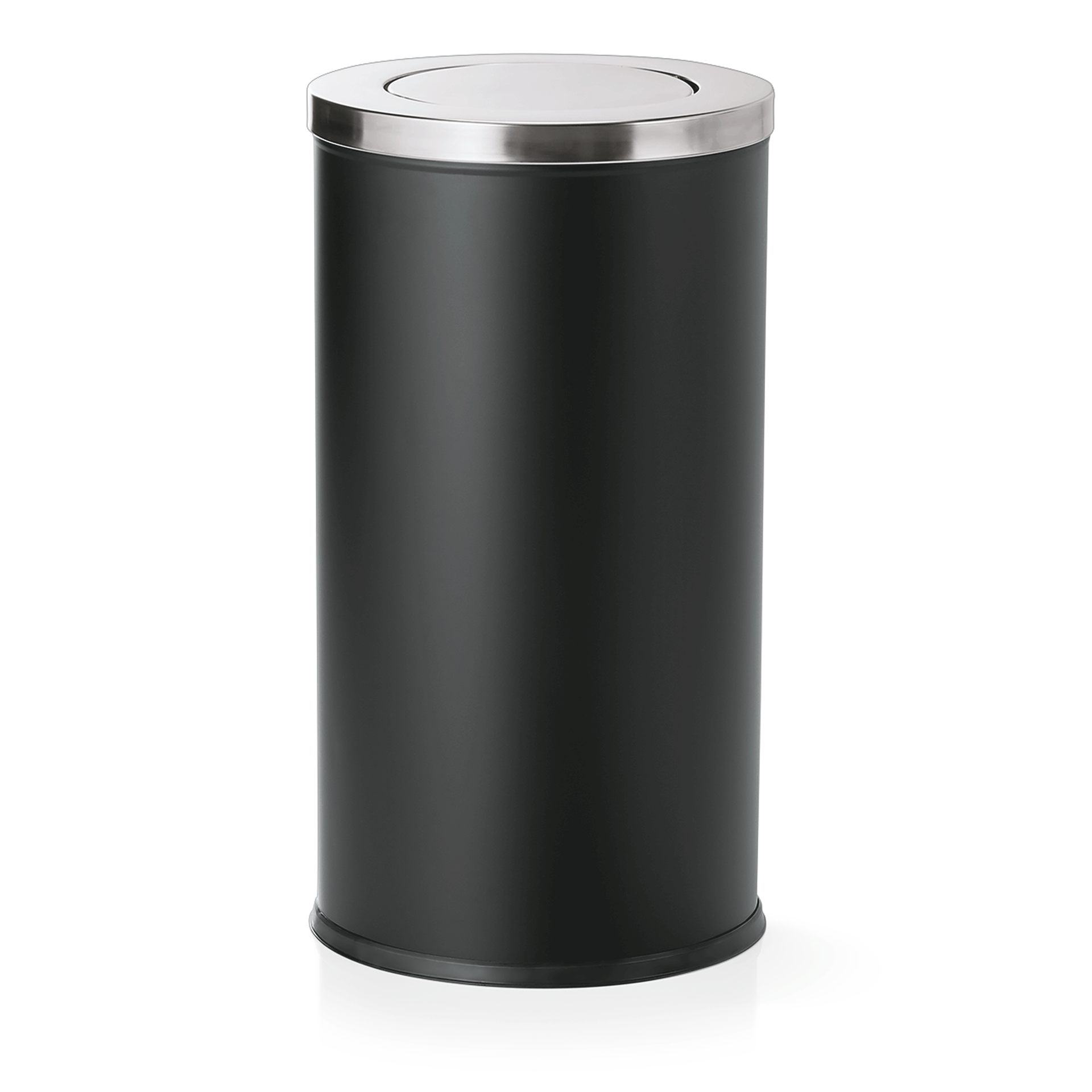 WAS Germany Abfalleimer, Chromnickelstahl, Schwarz, Durchmesser: 38cm, Höhe: 70cm, Inhalt: 80L (1129380)