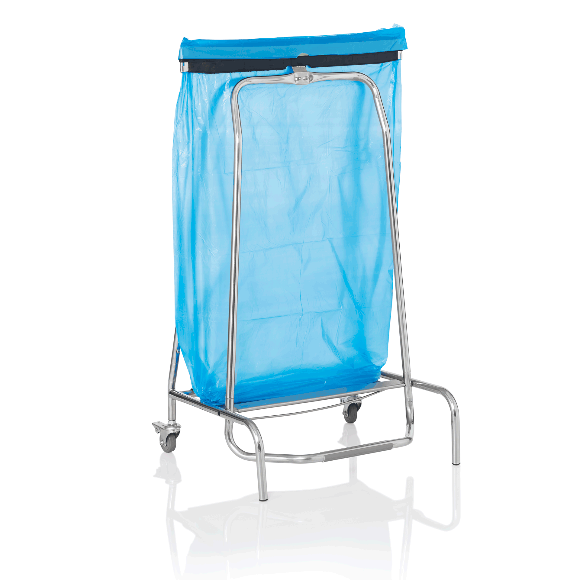 WAS Germany Müllbeutelhalter, Edelstahl, 2 Rollen mit Feststeller (1132950)