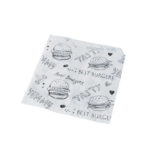 Papstar 1.000x Burger-Tüten, Pergament-Ersatz, Weiß, 13,5x13cm