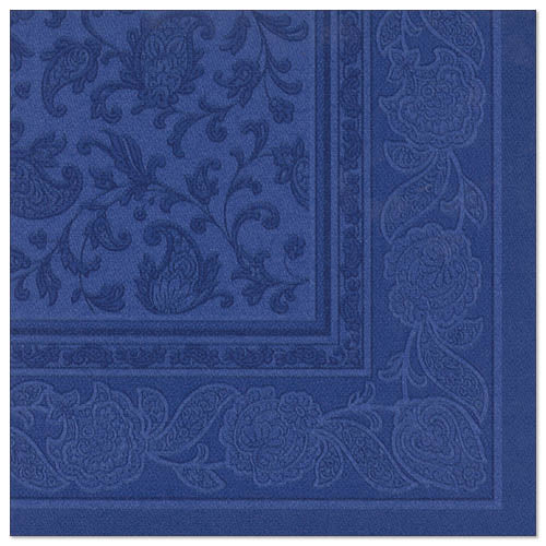 Papstar 250 Servietten "ROYAL Collection" 1/4-Falz 40 cm x 40 cm dunkelblau "Ornaments"