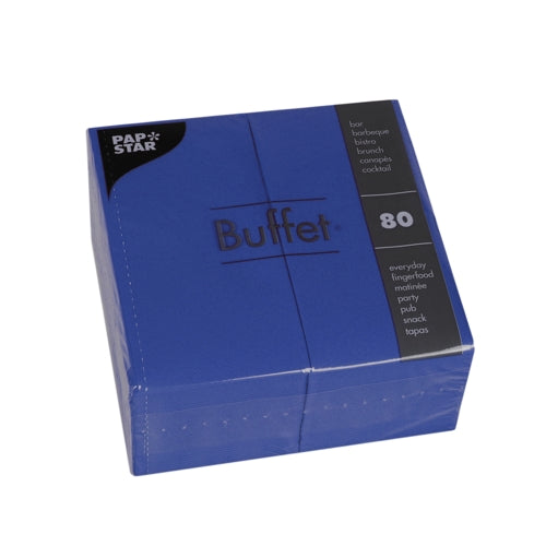 Papstar 560 Servietten, 2-lagig 1/8-Falz 33 cm x 33 cm dunkelblau