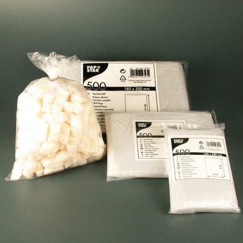Papstar 4x 500 Flachbeutel, LDPE 40 cm x 28 cm transparent