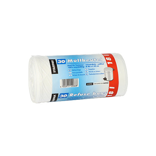 Papstar 18x 30 Müllbeutel, LDPE 18 l 52 cm x 46 cm weiss