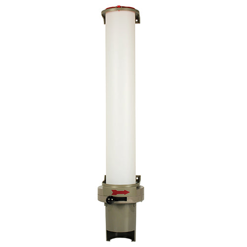 Papstar Becherspender (Für 100 Becher mit einem Oberen Durchmesser von 7,03cm), Polystyrol, Grau und Weiß, 13x15,5x67cm