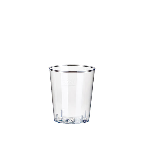 Papstar 1.200x Schnapsglas (mit Füllstrich), PS, Transparent, Inhalt: 2cl, Durchmesser: 3,7cm, Höhe: 4,1cm