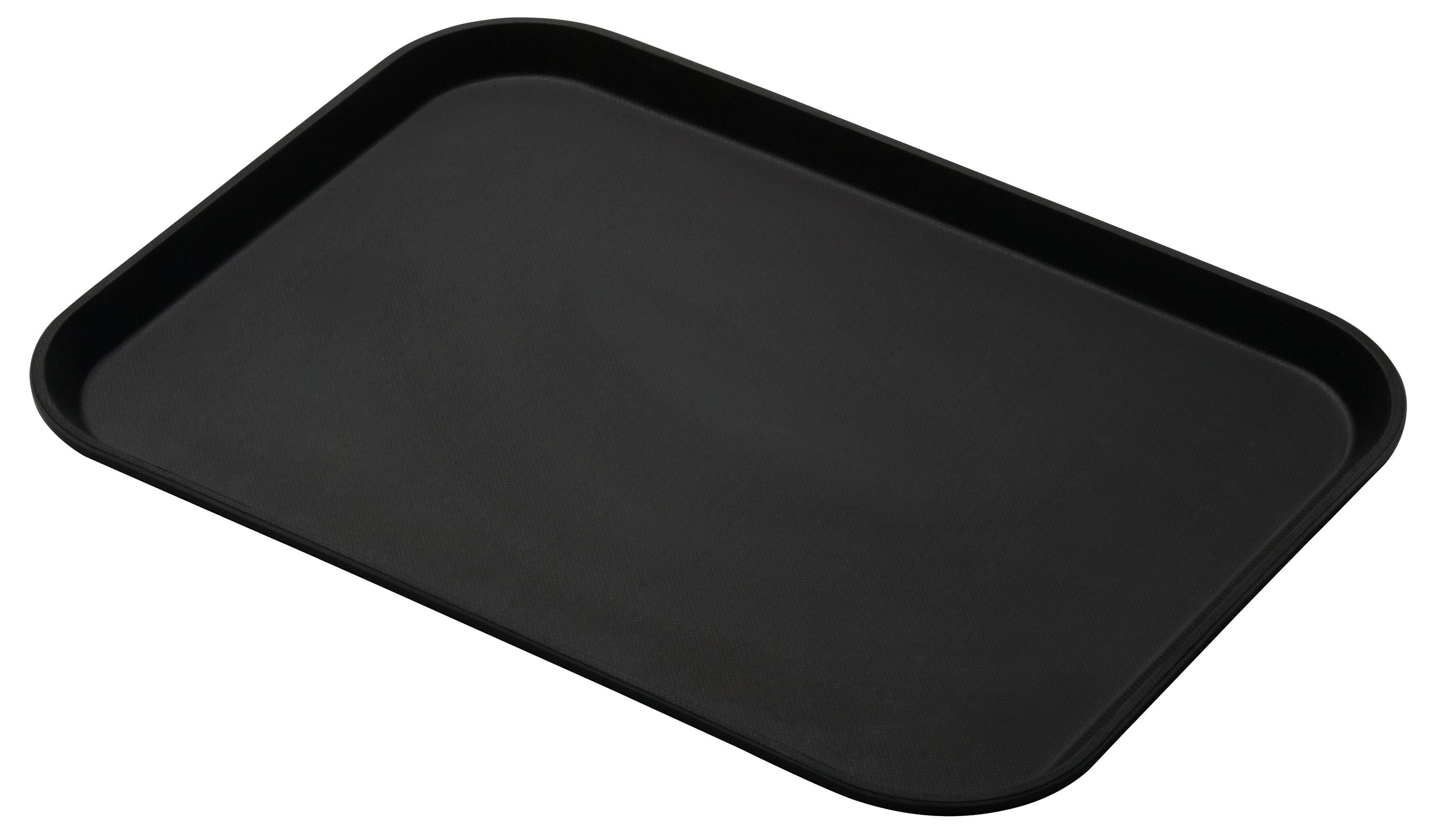 Cambro 12x Tablett (1216CT110), Fiberglass, Schwarz, Mit rutschfester Gummioberfläche, Rechteckig, Hohes Profil, 30x30cm