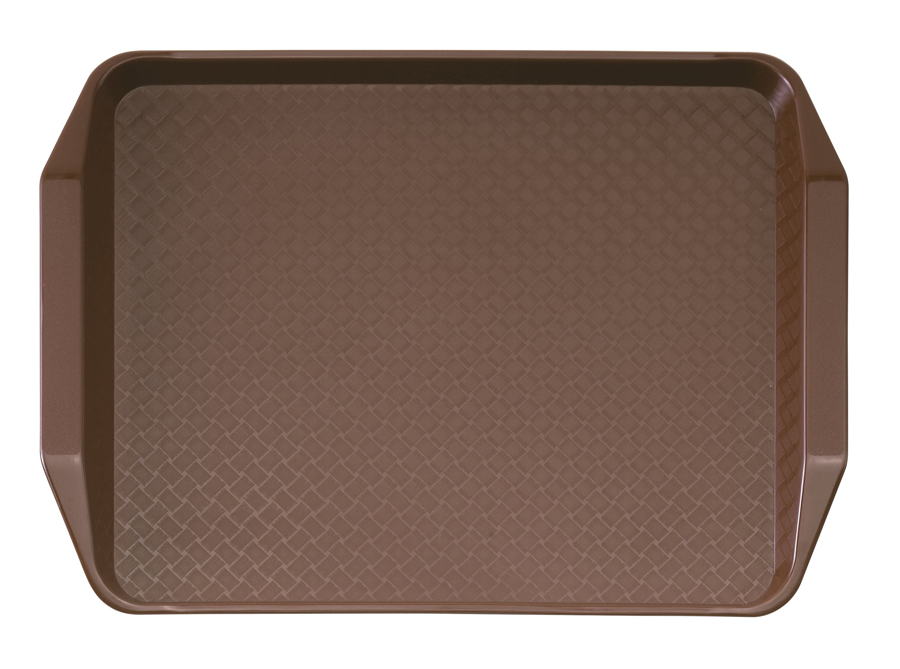 Cambro 24x Fast Food Tablett (1217FFH167), Polypropylen, Braun, Hohes Profil mit Griffen, 30x41cm