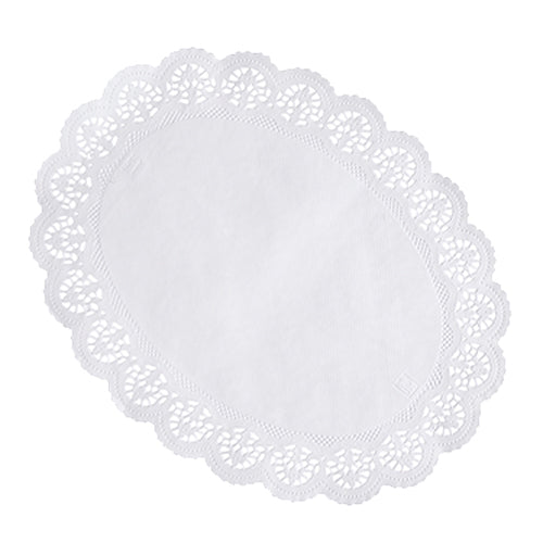 Papstar 20x 100 Tortenspitzen oval 36 cm x 28 cm weiss