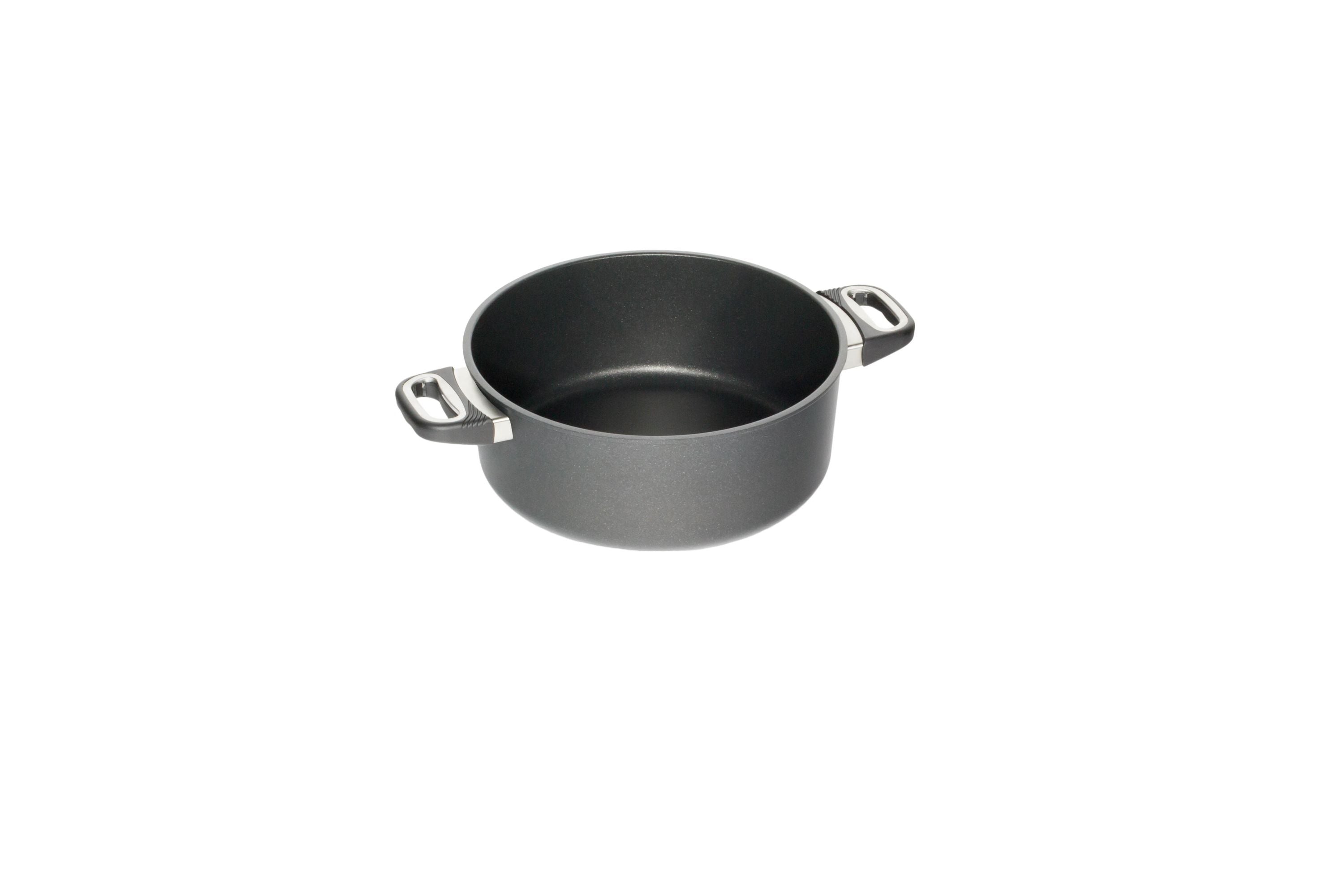 AMT Bratentopf (Mit Seitengriffen), Aluminiumguss, Schwarz, Durchmesser: 20-32cm, Höhe: 10-11cm