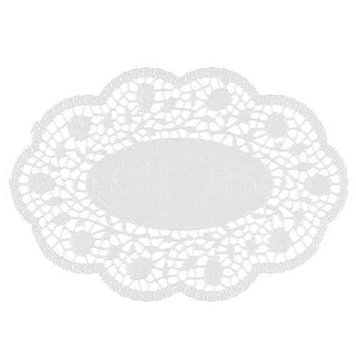 Papstar 10x 500 Mokkadeckchen oval 22 cm x 15 cm weiss