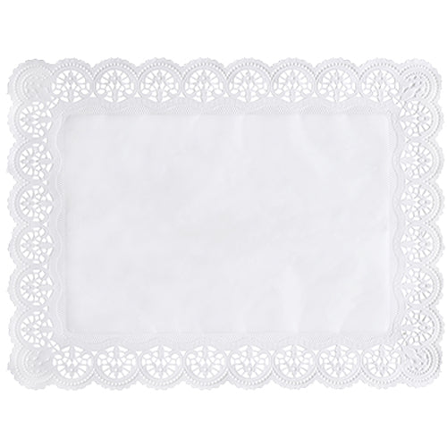 Papstar 20x 100 Spitzenpapiere eckig 40 cm x 30 cm weiss