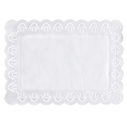 Papstar 20x 100 Spitzenpapiere eckig 45 cm x 32 cm weiss