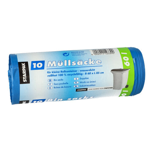 Papstar 9x 10 Müllsäcke, LDPE 60 l 85 cm x 60 cm blau