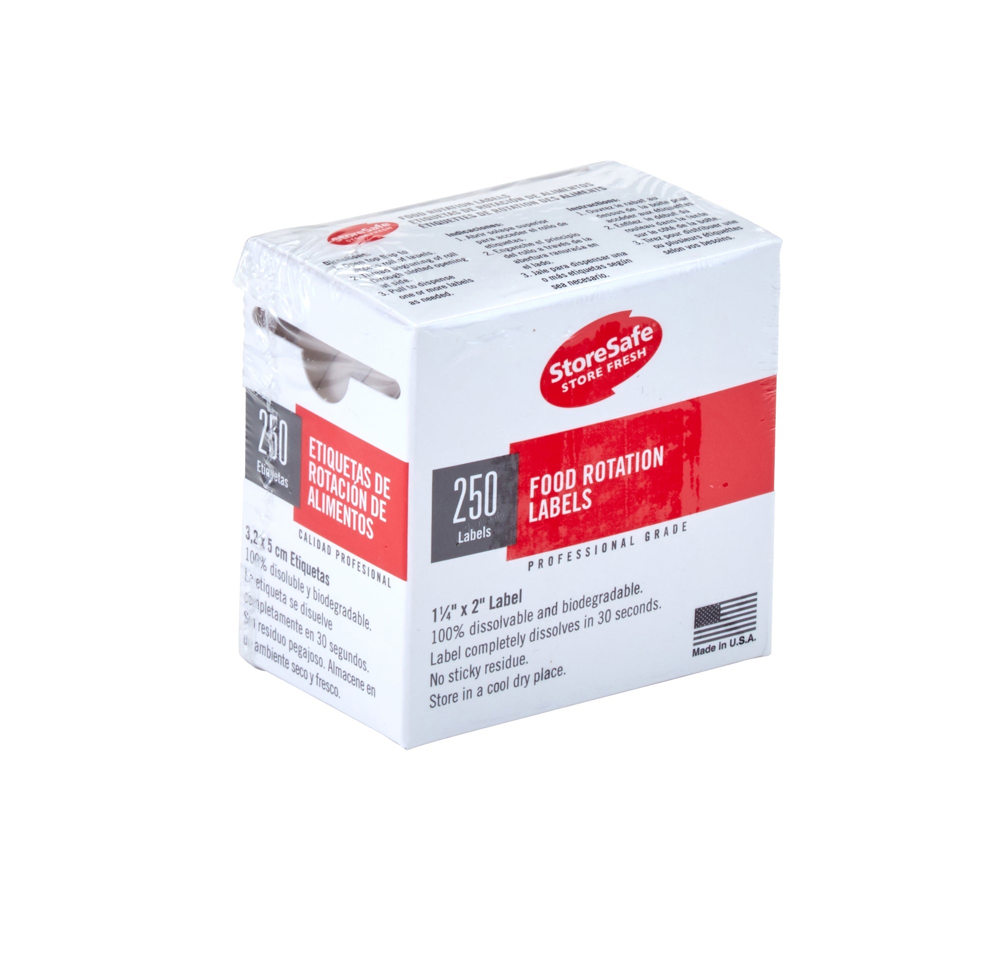 Cambro StoreSafe® Rotationsetiketten, 24 Rollen, 250 Etiketten pro Rolle, weiß, 1 Stück im Karton - 1252SLINB250