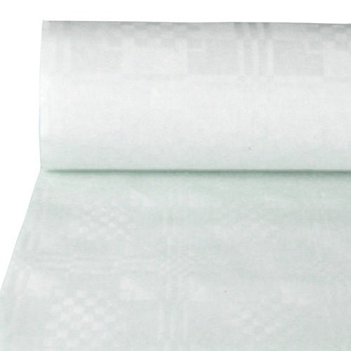 Papstar 3x Papiertischtuch mit Damastprägung 100 m x 1 m weiss
