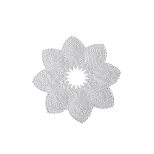 Papstar 10x 100 Kerzen-Manschetten rund Ø 10 cm weiss