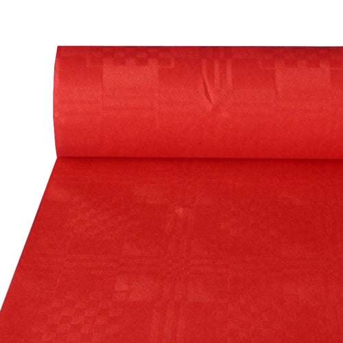 Papstar 4x Papiertischtuch mit Damastprägung 50 m x 1 m rot
