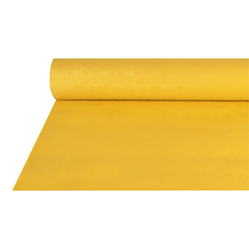 Papstar 4x Papiertischtuch mit Damastprägung 50 m x 1 m gelb