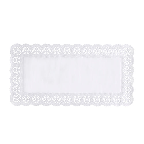 Papstar 25x 6 Spitzenpapiere eckig 40 cm x 20 cm weiss