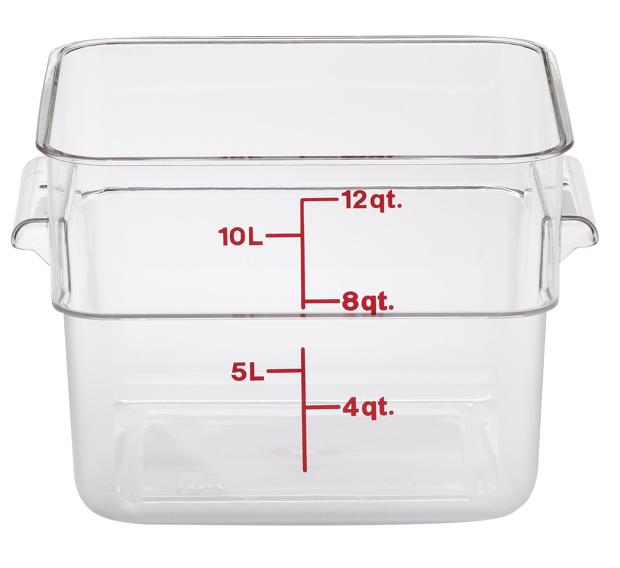 Cambro Camwear® CamSquare® Vorratsbehälter Polycarbonat, Quadratisch 11,4 L, 6 Stück im Karton - 12SFSCW135