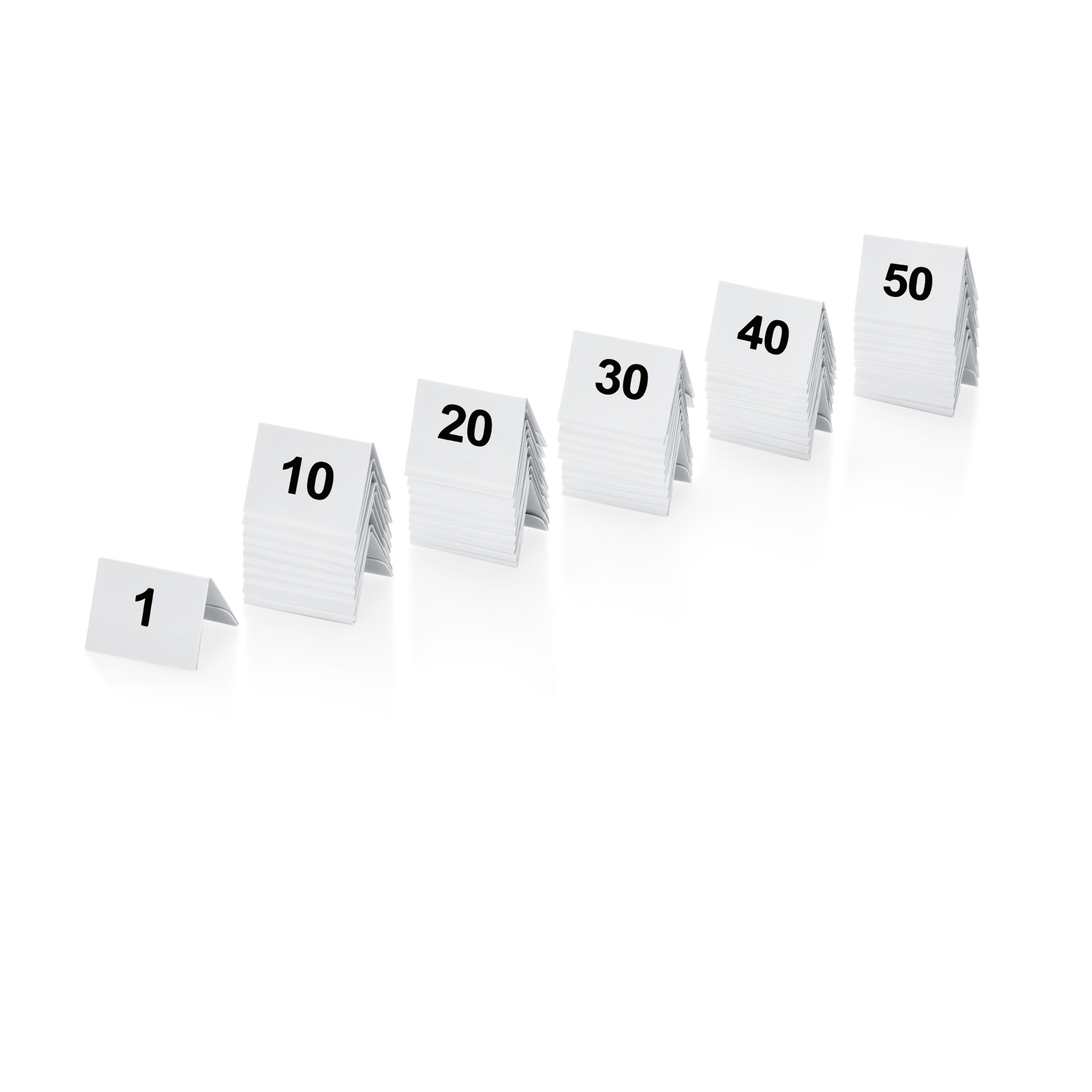 WAS Germany Tischnummernschild (50-teilig), Kunststoff, Nummerierung: 1-50, 5x3,5x3,5cm (1431050)