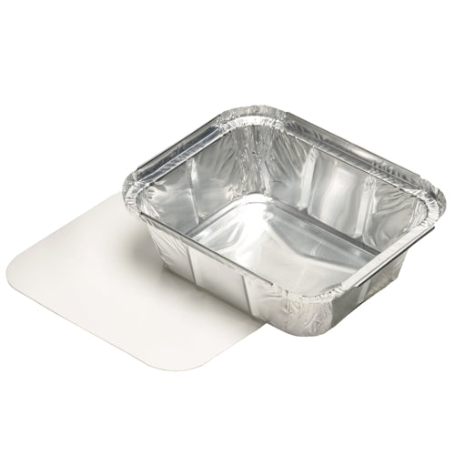Papstar 10x 10 Schalen inkl. Einlegedeckel, Aluminium und PP-beschichtet, Eckig, Inhalt: 0,5L, 4,2x11,4x14 cm
