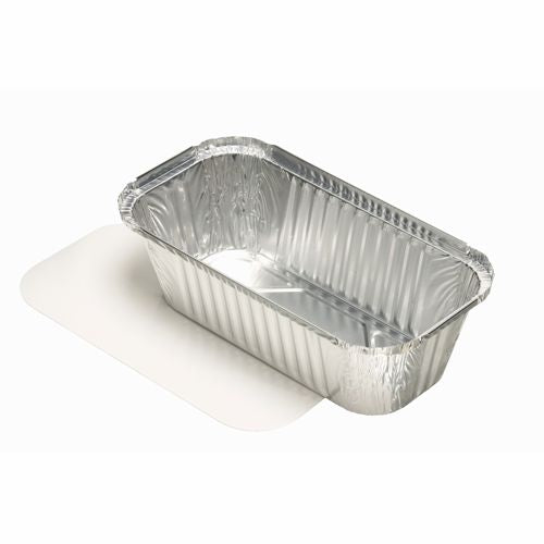 Papstar 10x 25 Schalen inkl. Einlegedeckel, Aluminium und PP-beschichtet, Eckig, Inhalt: 1,5L, 7x13x24,2cm