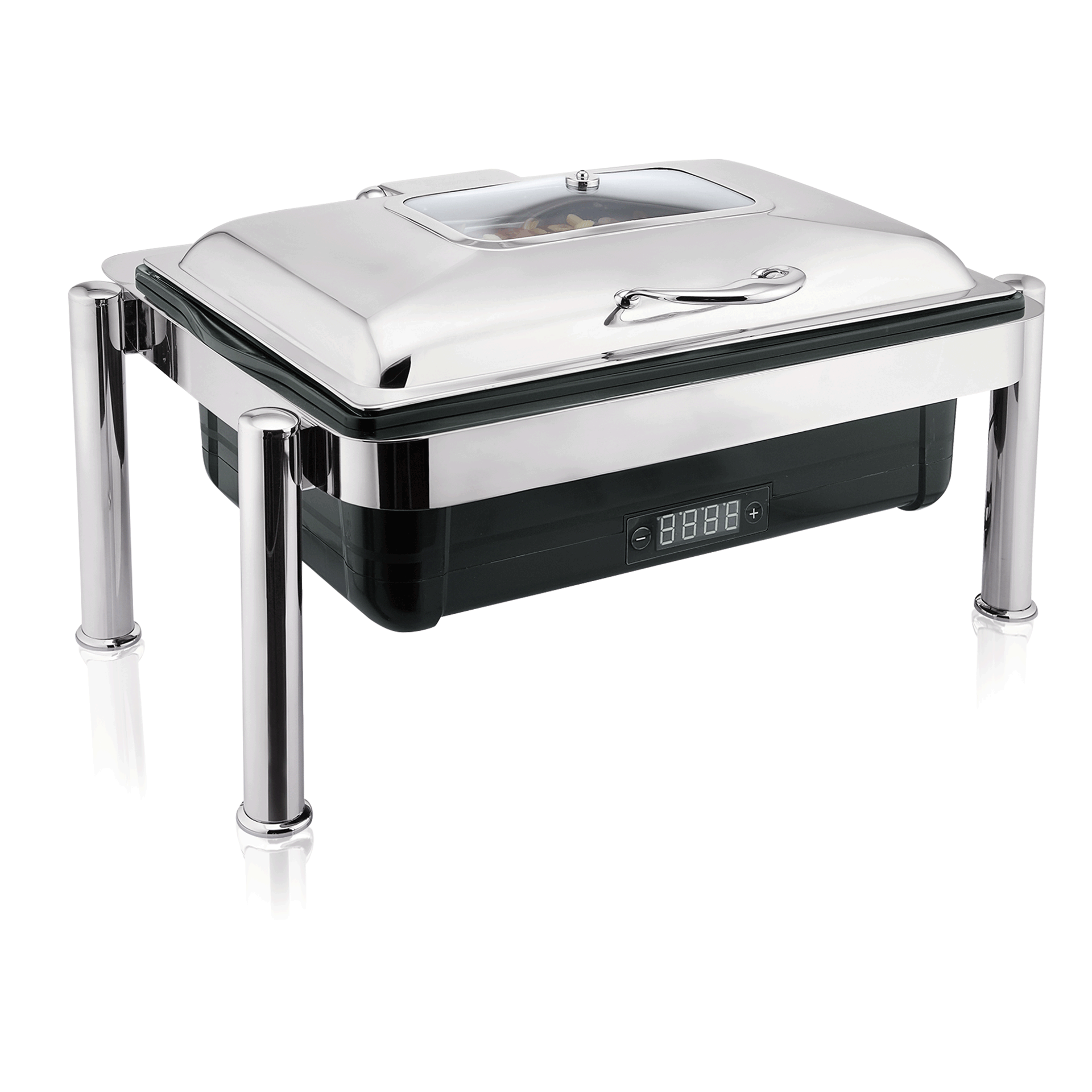 WAS Germany Elektro-Chafing Dish (GN1/1), Chromnickelstahl und Polypropylen, 900W, 220V, 67x46x37,5cm (1460835)