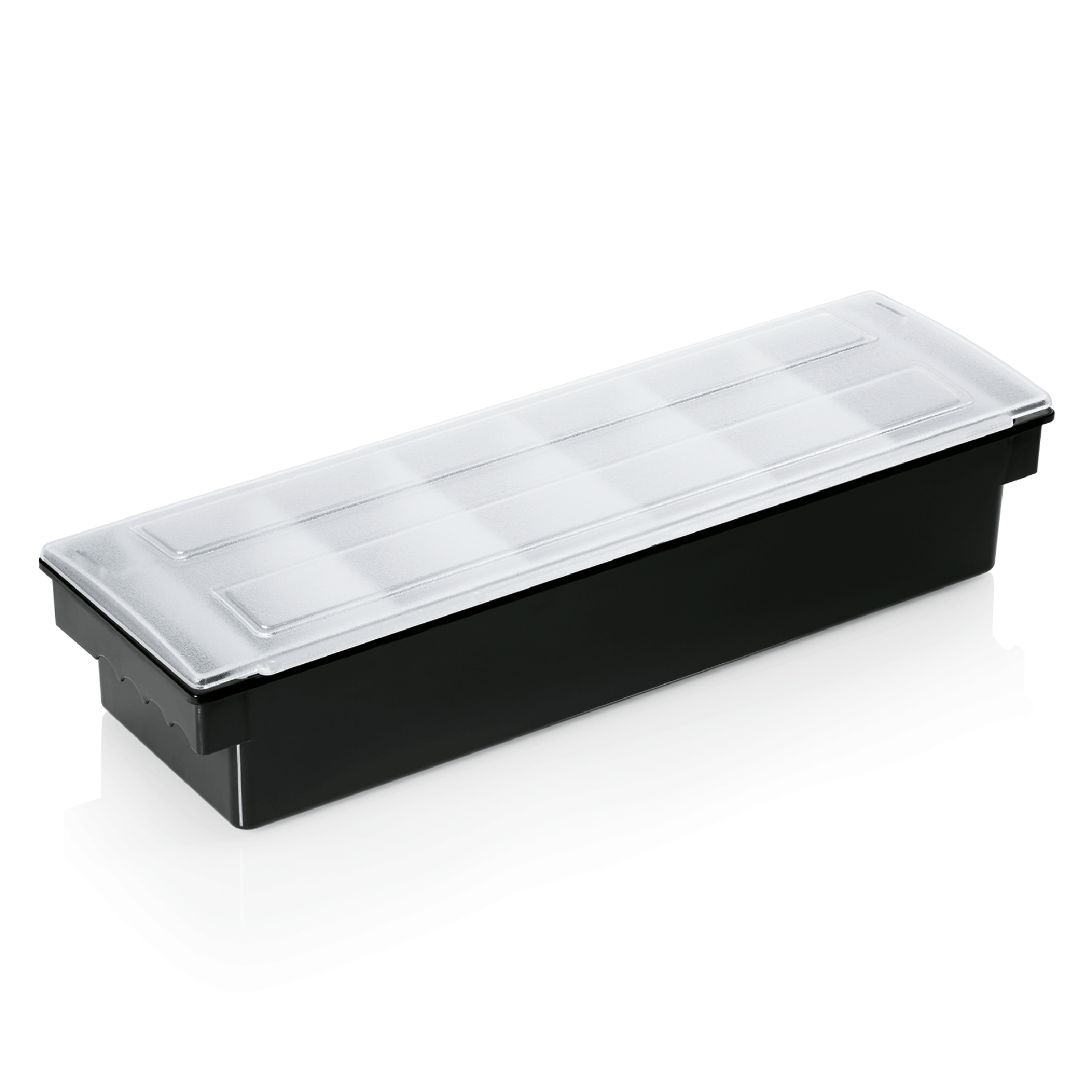 WAS Germany Zutatenbehälter (Mit 6 Einsätzen), ABS und Polycarbonat, Schwarz und Transparent, 50x16x9cm (1464106)