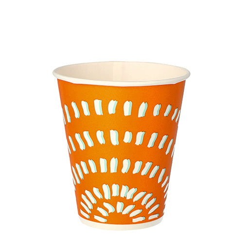 Papstar 2.000x Trinkbecher (für Kaltgetränke), Pappe, Orange, Inhalt: 250ml, Durchmesser: 8,97cm, Höhe: 10cm