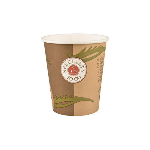 Papstar 1.000x Trinkbecher "To Go", Pappe, Braun, Inhalt: 200ml, Durchmesser: 8cm, Höhe: 9,1cm