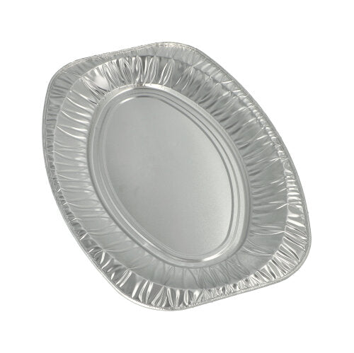 Papstar 10x 10 Servierplatten, Aluminium, Oval, 43x29cm