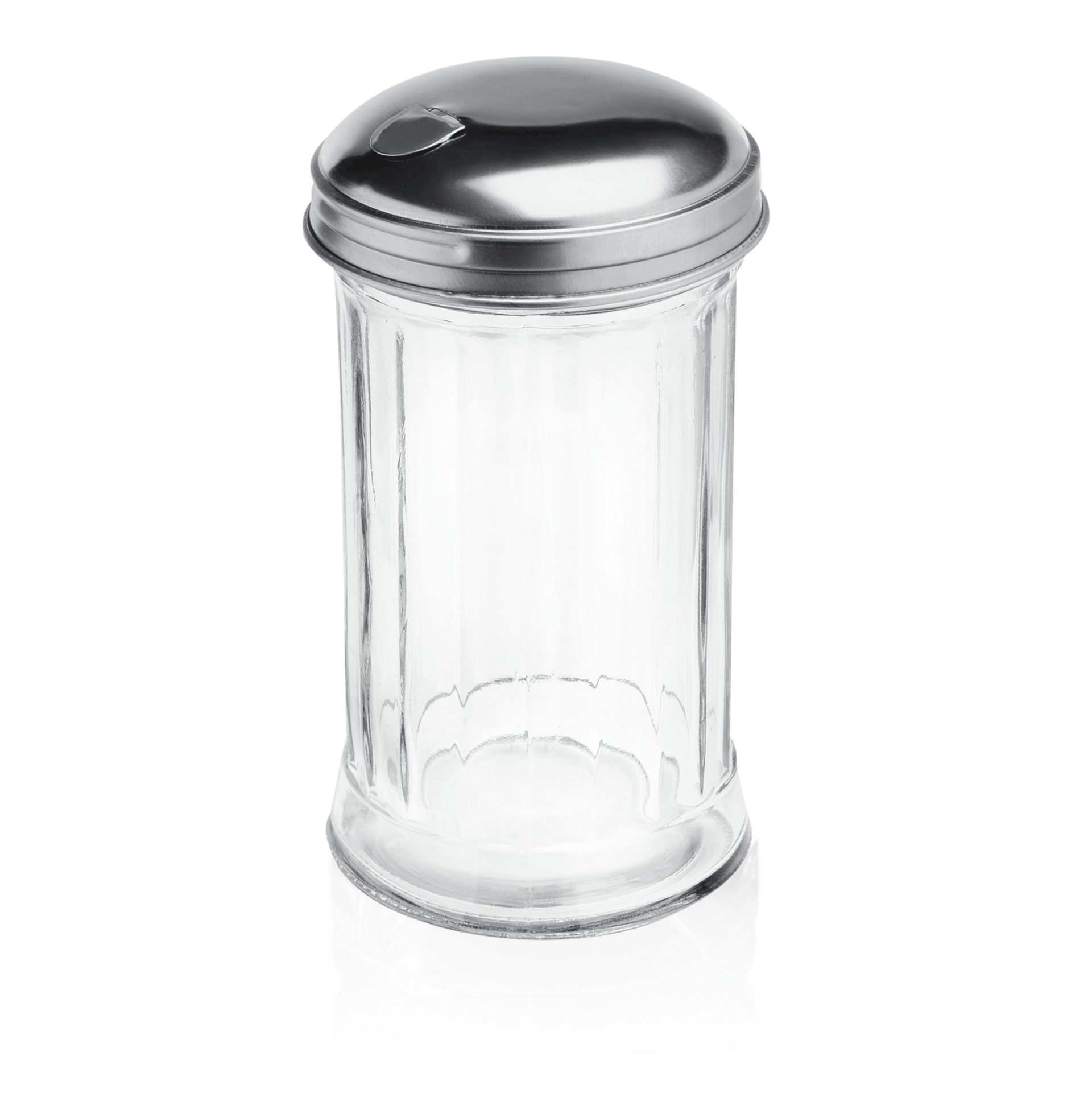 WAS Germany 6x Zuckerstreuer "American Style", Glas und Edelstahl, Inhalt: 300ml, Durchmesser: 7,5cm, Höhe: 13,5cm (1491001)