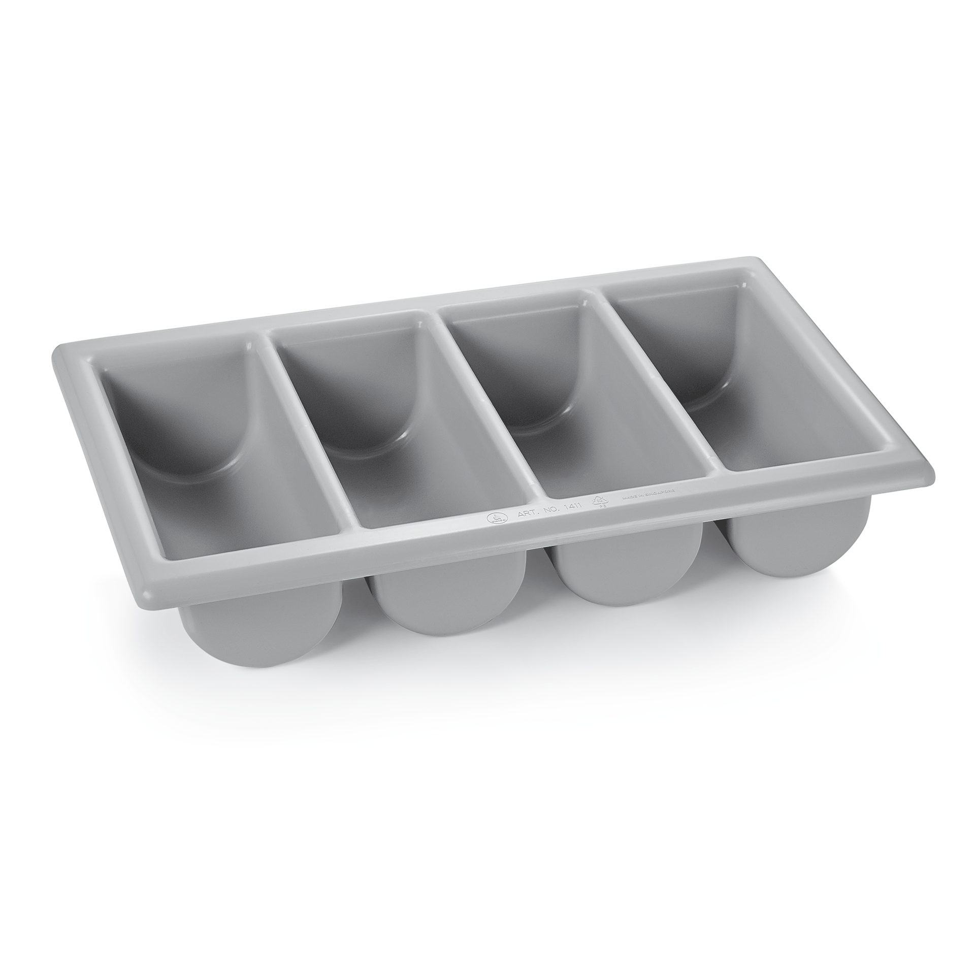 WAS Germany Besteckkasten (GN1/1, 4 Fächer), Polyethylen Grau, 53x32,5x10cm (1518004)
