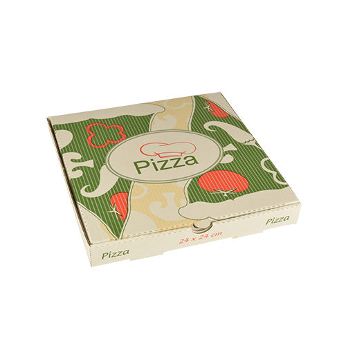 Papstar 100x Pizzakarton, Cellulose, Serie: Pure, 24x24x3cm